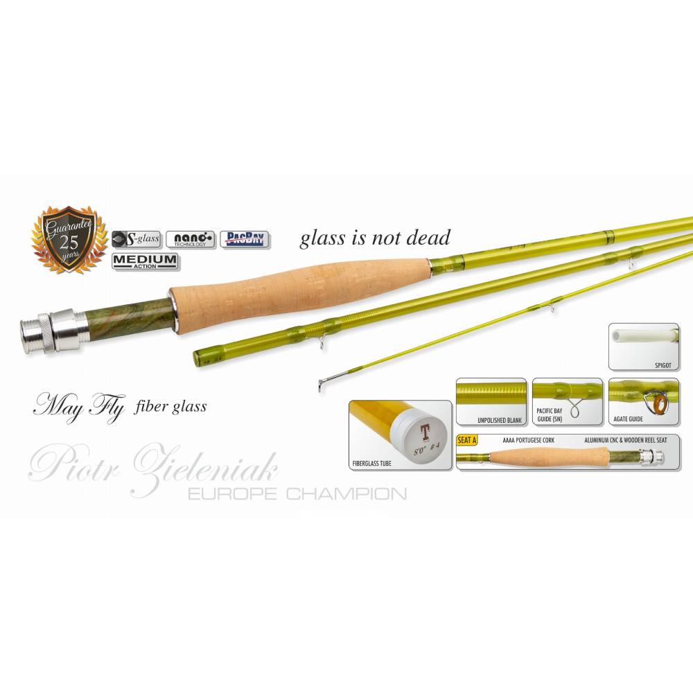 TRAPER May Fly Glass Fly Fishing Rod 8'0 #4 weight – Angling.Pro