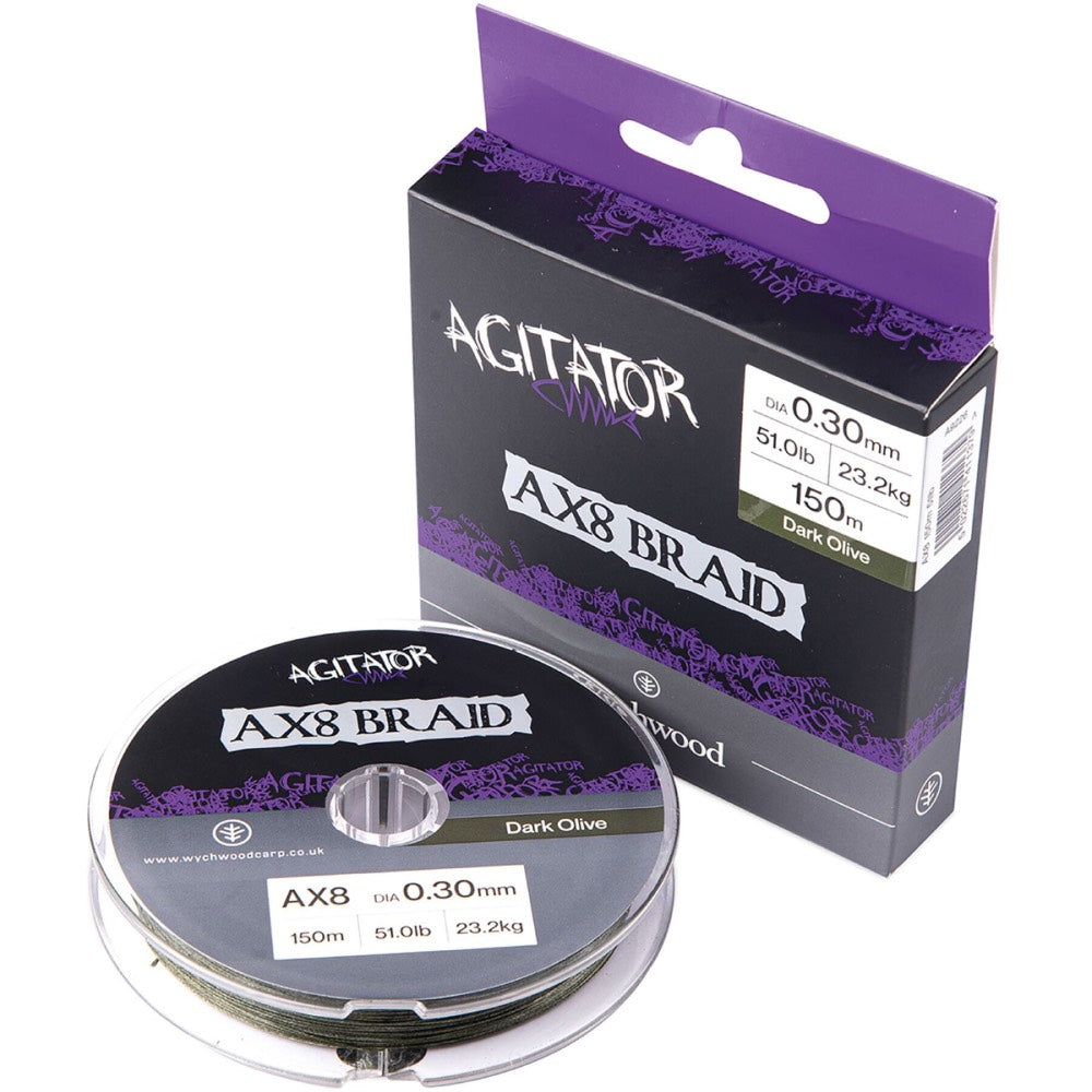 Wychwood Agitator AX8 Braided Line 300m Dark Olive