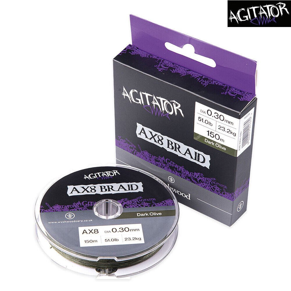 Wychwood Agitator AX8 Braided Line 300m Dark Olive