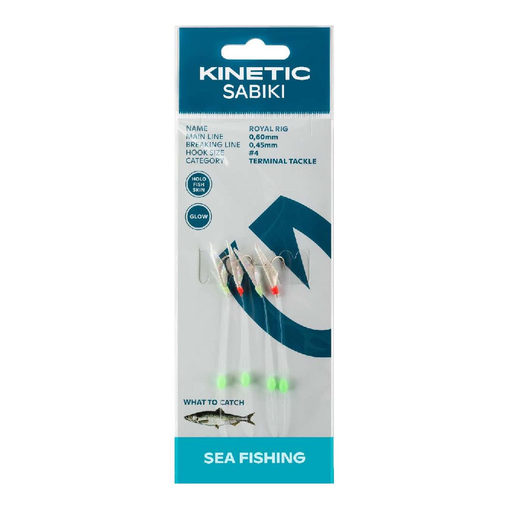 Kinetic Sabiki Royal Holo Fishskin Red Glow
