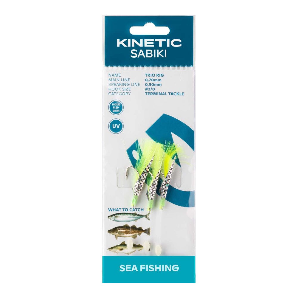 Kinetic Sabiki Circle Hook #6 Fishskin/Flash Système de hareng Kinetic Sabiki Circle Hook #6 Fishskin/Flash Système de hareng