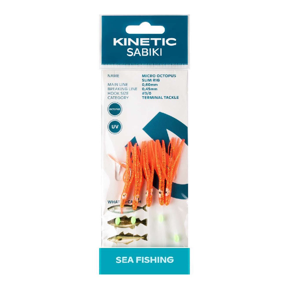 Kinetic Sabiki Micro Octopus Slim Red UV