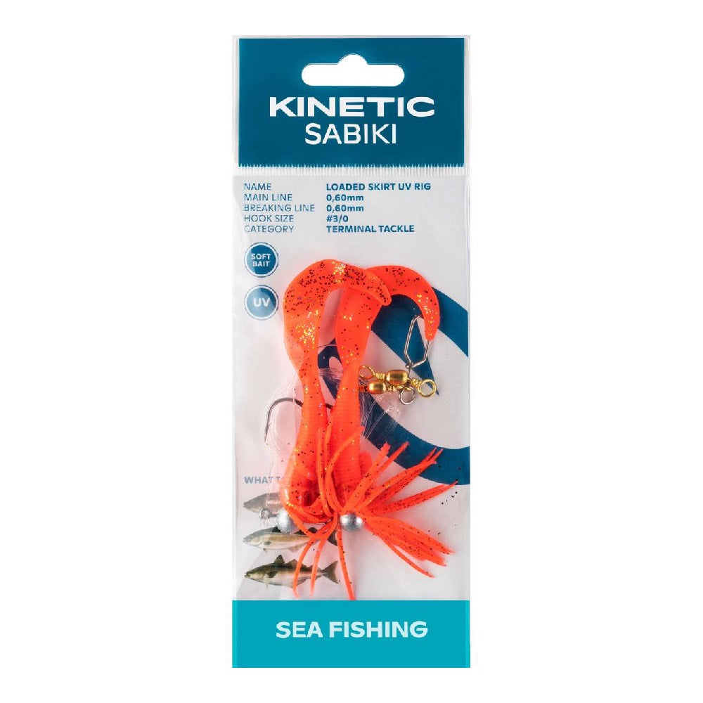 Kinetic Sabiki Loaded Skirt UV Red Glitter