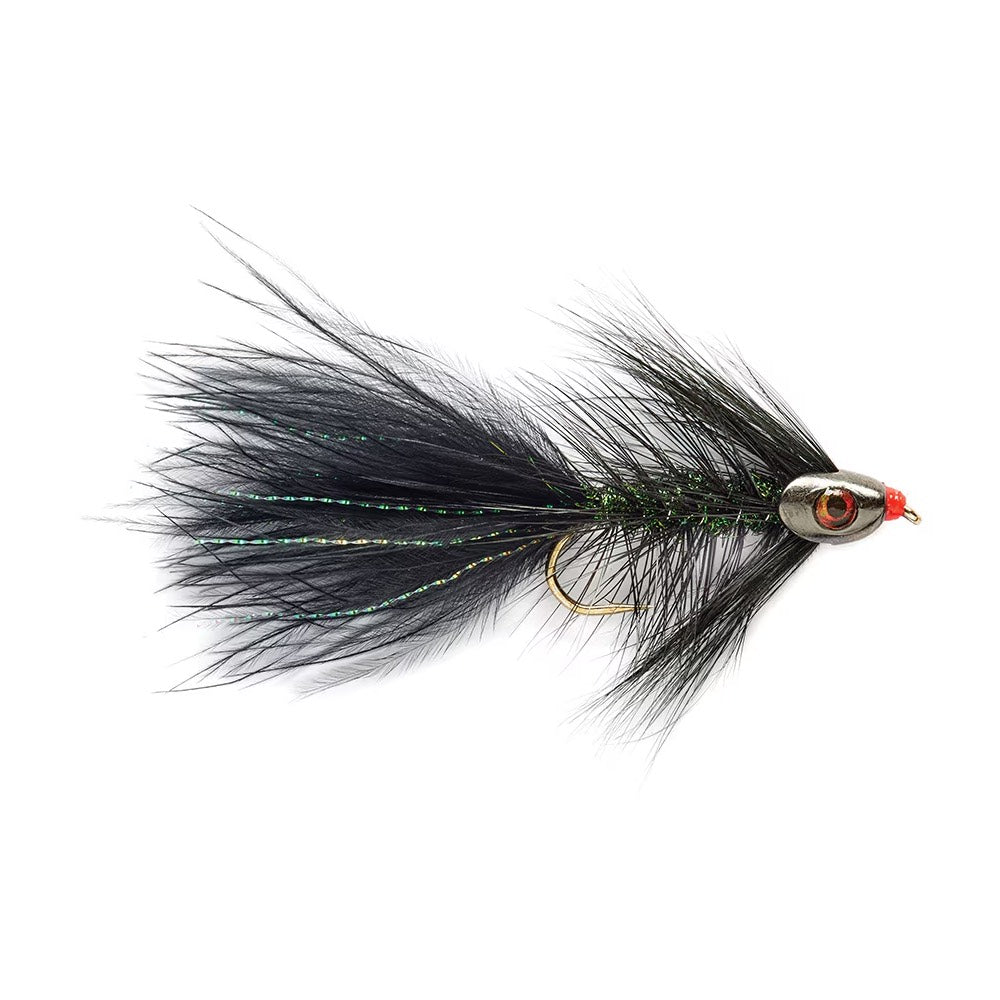 Fulling Mill Wooller Bugger Black Skullhead Streamer Fly