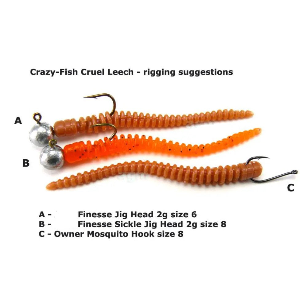 Crazy Fish Cruel Leech 2'' Chartreuse detail 3