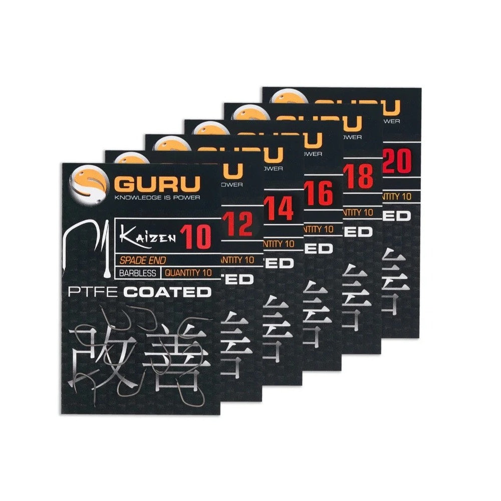 Guru Kaizen PTFE Coated Barbless Hooks