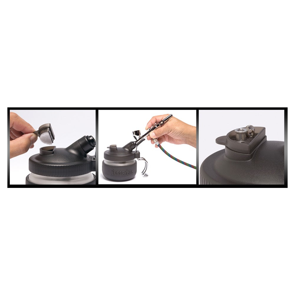 Iwata Spray Out Cleaning Pot With Airbrush Hanger