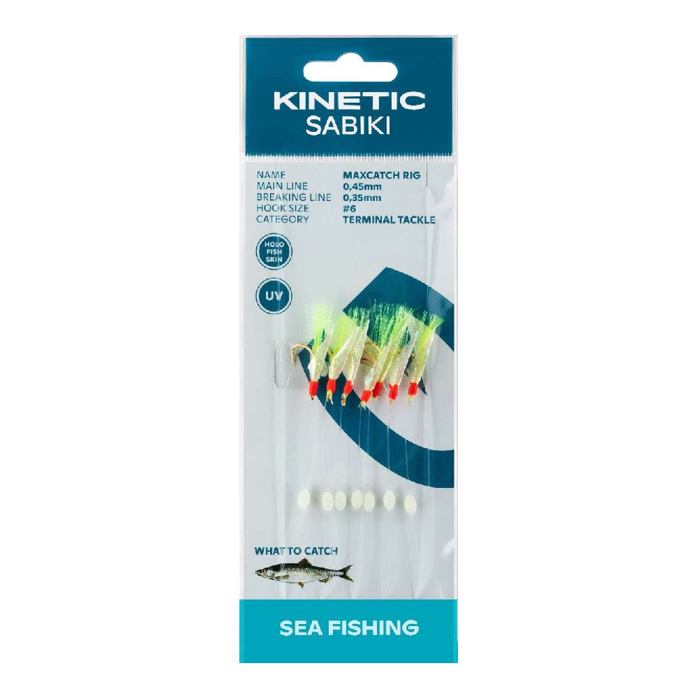 Kinetic Sabiki Maxcatch Holo Fishskin Yellow Flash