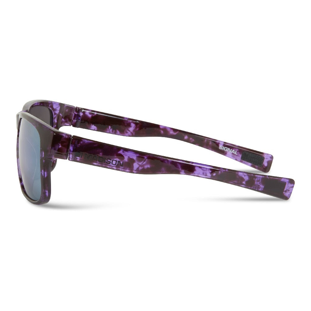 Madison Signal Crystal Tortoise Shell Sunglasses Purple Mirror Lens