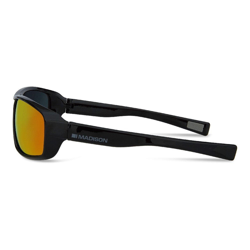 Madison Target Gloss Black Sunglasses Fire Mirror Lens