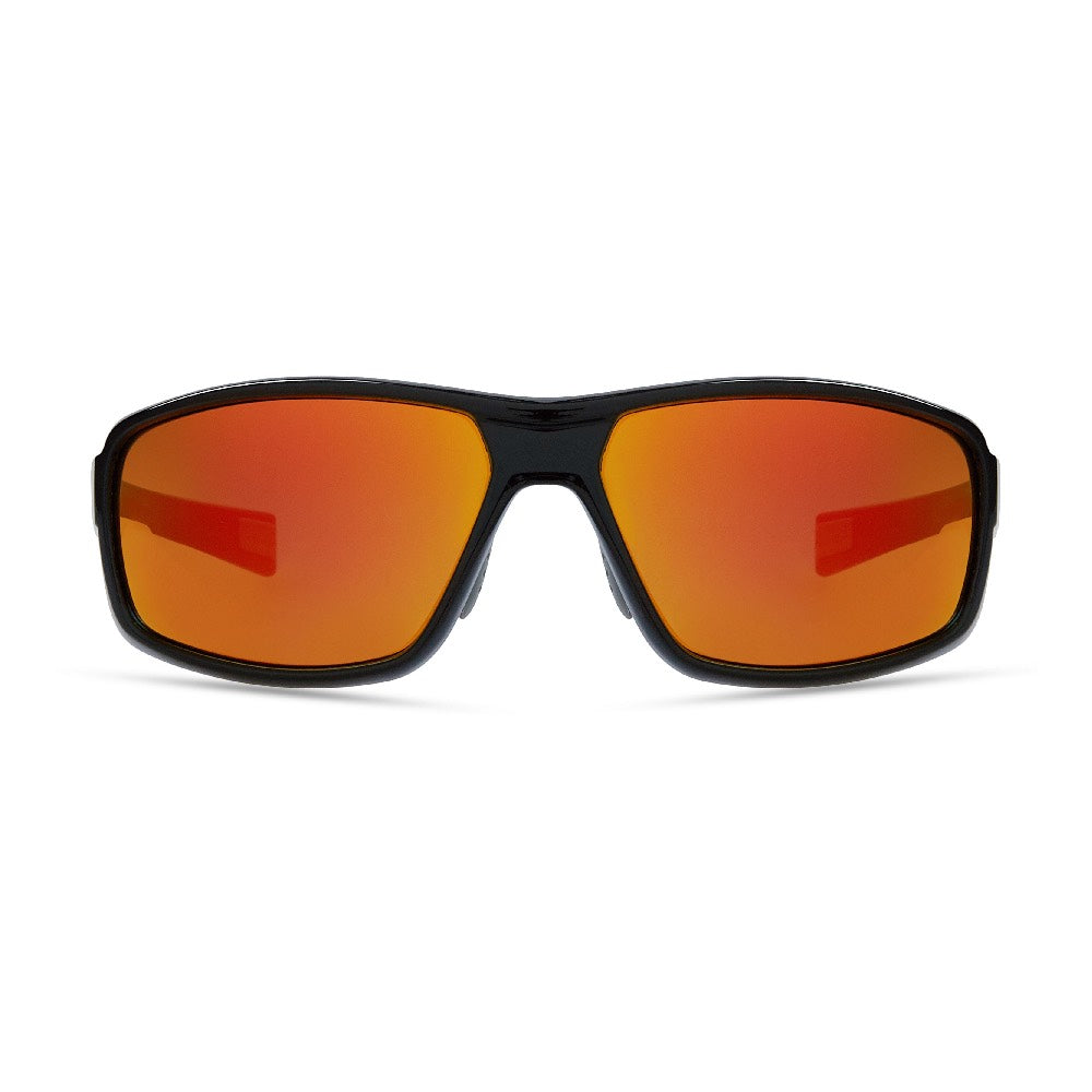 Madison Target Gloss Black Sunglasses Fire Mirror Lens