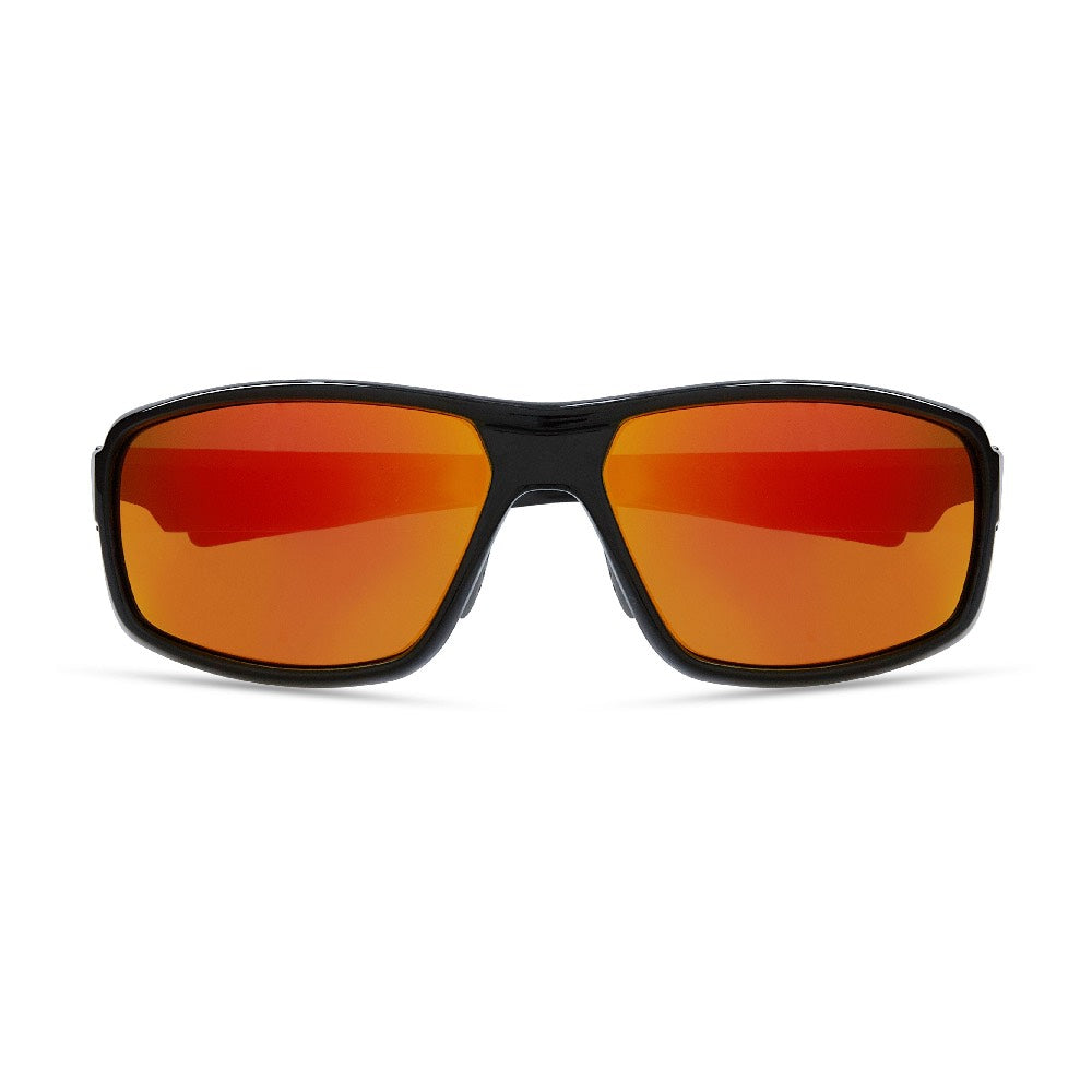 Madison Target Gloss Black Sunglasses Fire Mirror Lens