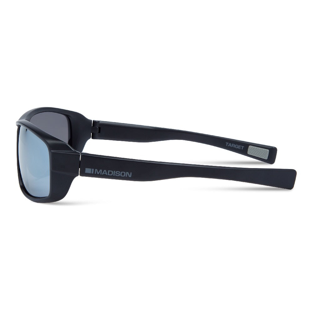 Madison Target Matt Black Sunglasses Silver Mirror Lens