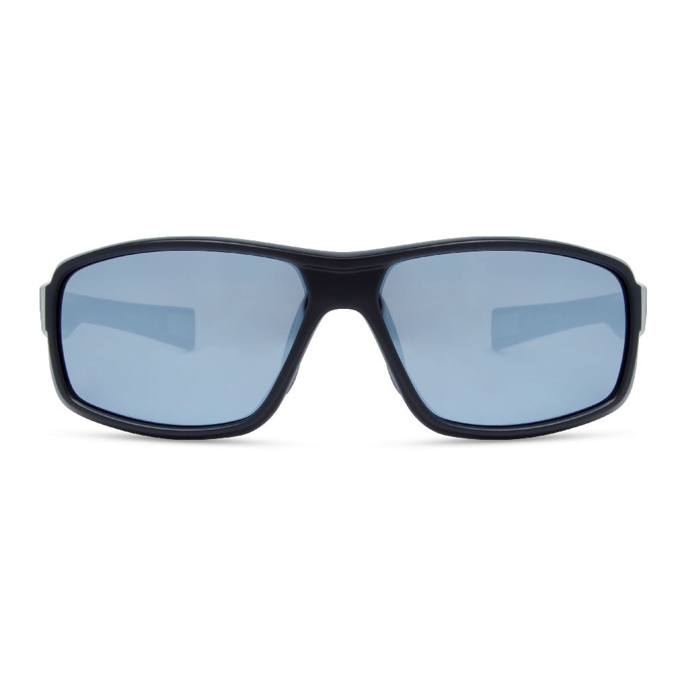 Madison Target Matt Black Sunglasses Silver Mirror Lens