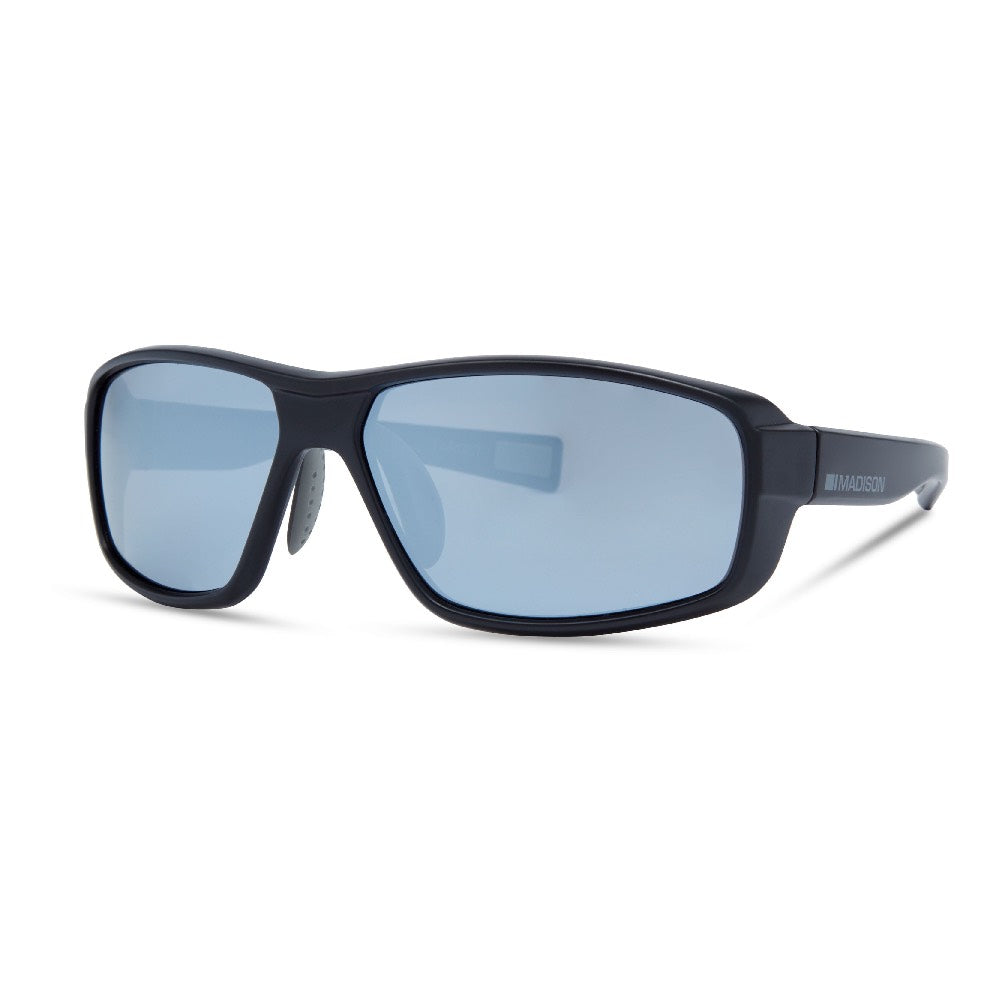 Madison Target Matt Black Sunglasses Silver Mirror Lens