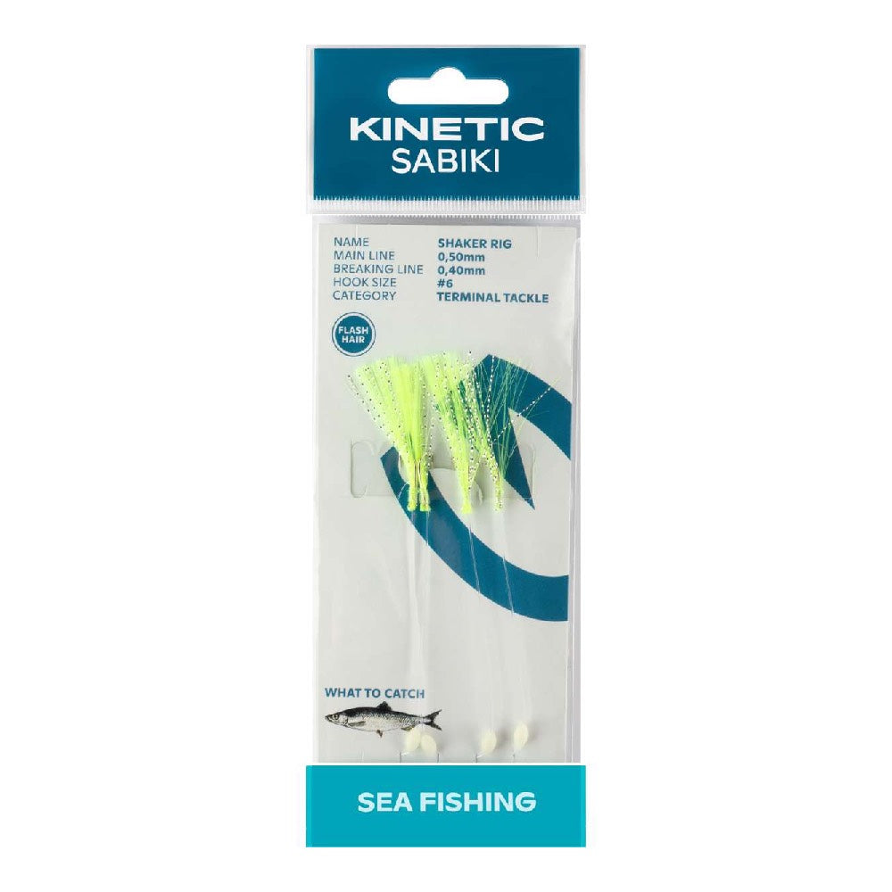 Kinetic Sabiki Shaker Chartreuse Flashhair