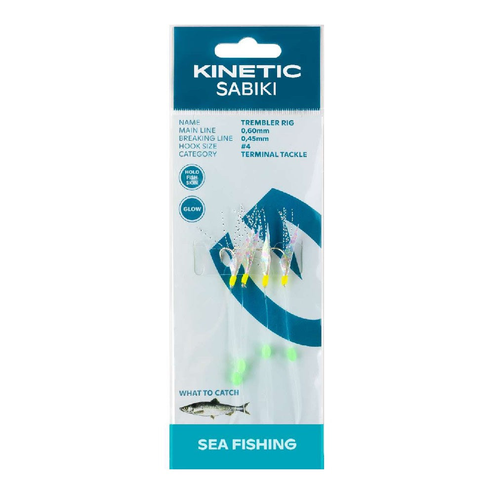 Kinetic Sabiki Trembler Holo Fish Skin Pearl Flash