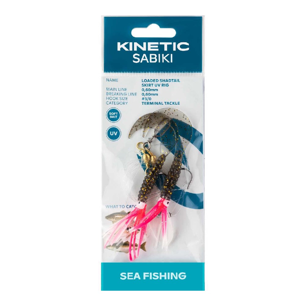 Kinetic Sabiki Loaded Shadtail Skirt UV Silver Glitter
