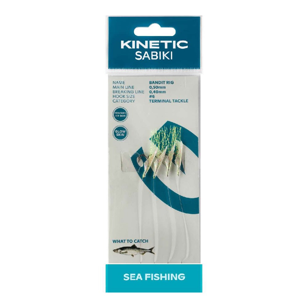 Kinetic Sabiki Bandit Cracked Ice Skin Chartreuse Flash