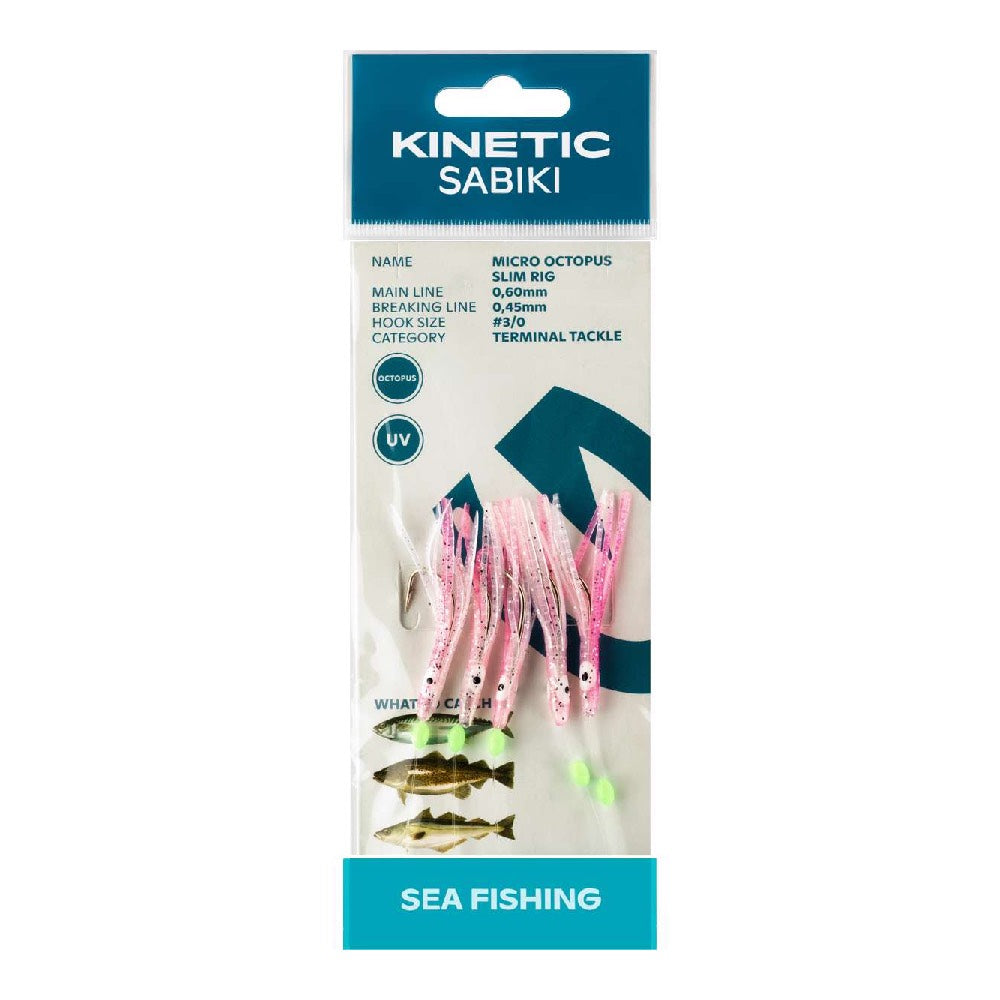 Kinetic Sabiki Micro Octopus Slim Glow UV