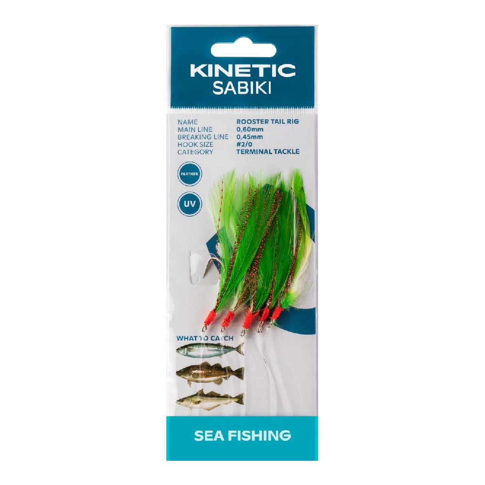 Kinetic Sabiki Rooster Tail Green Copper Flash
