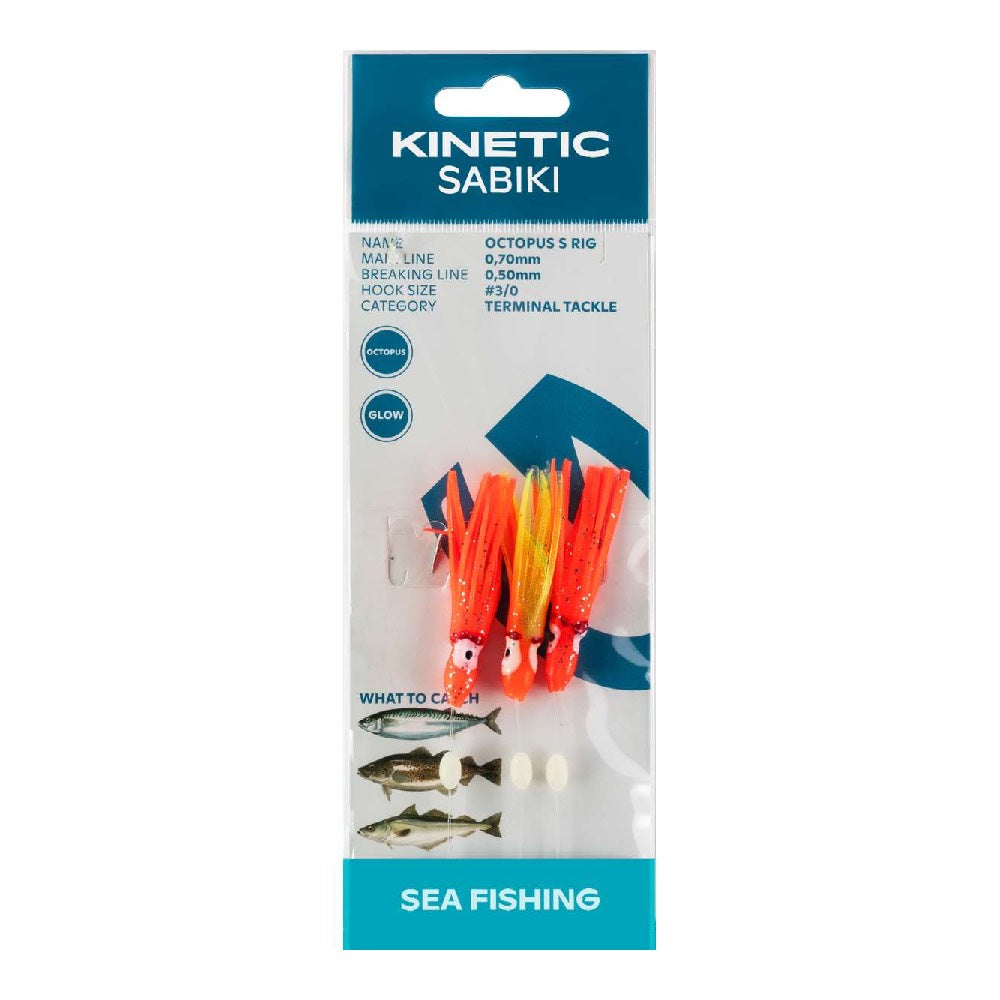 Kinetic Sabiki Octopus S Red Orange