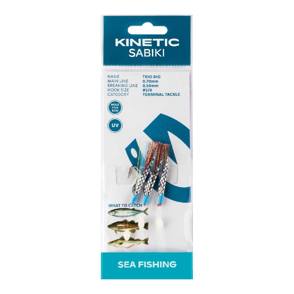 Kinetic Sabiki Trio Red Blue Flash