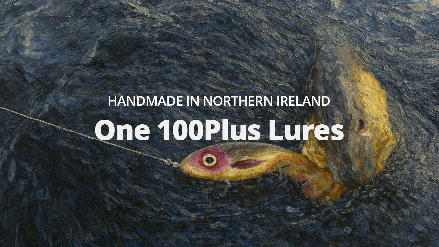 Handcrafted pike lure swimming underwater, made in Northern Ireland