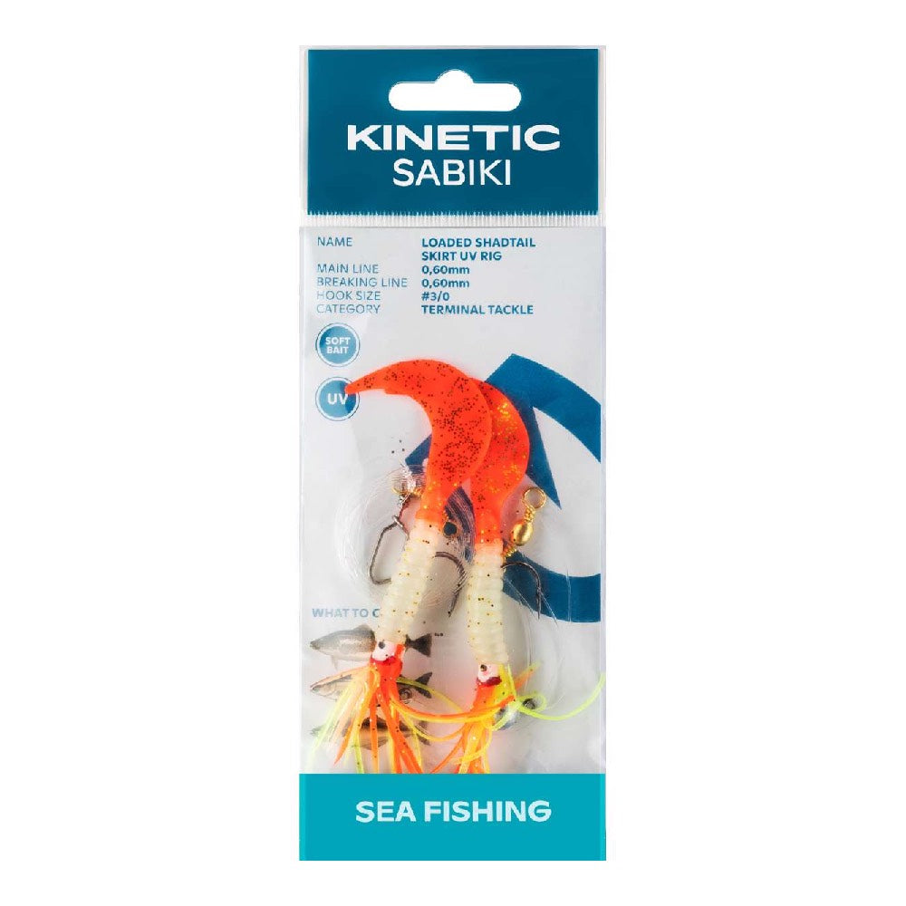 Kinetic Sabiki Loaded Shadtail Skirt UV Yellow Glitter