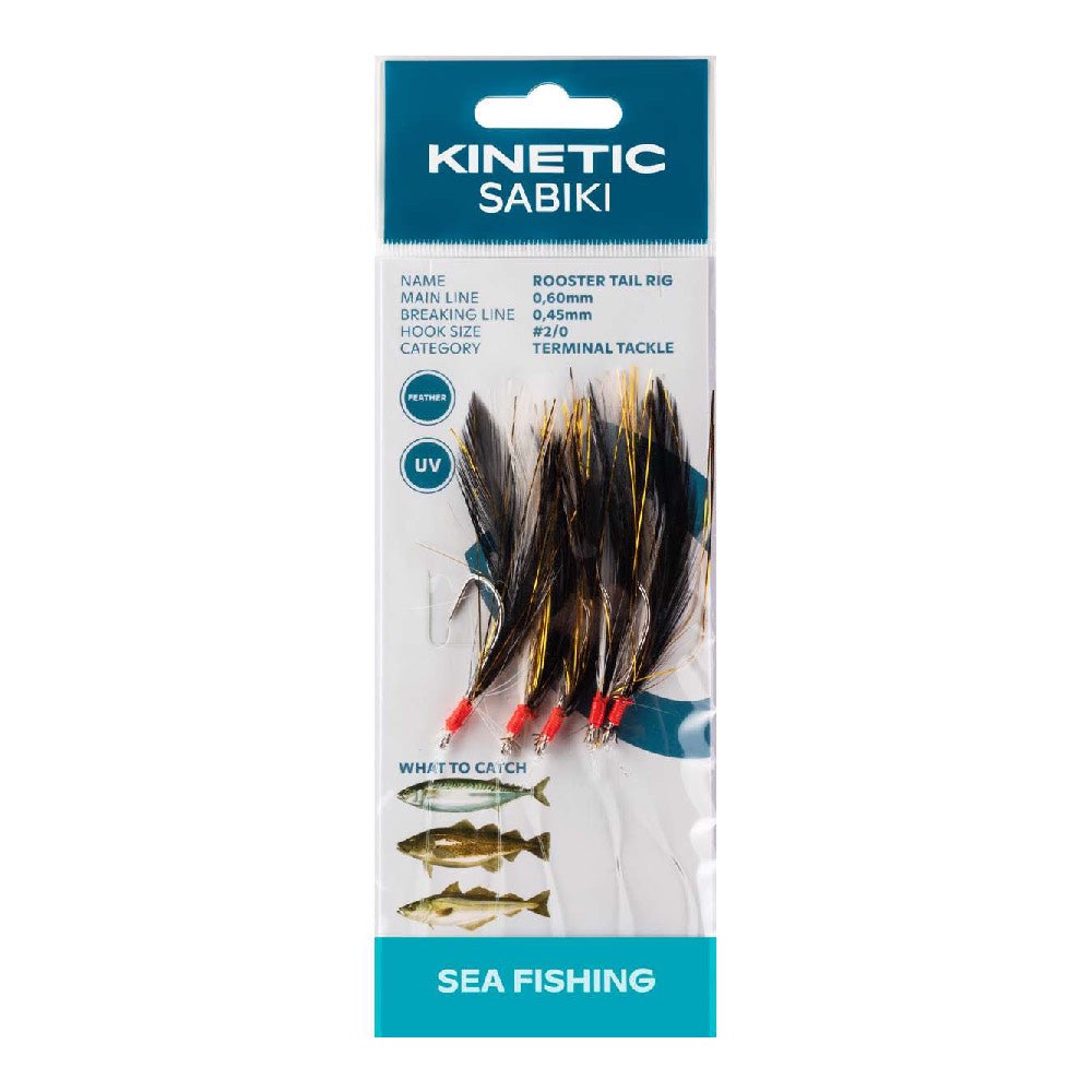 Kinetic Sabiki Rooster Tail Black Copper Flash