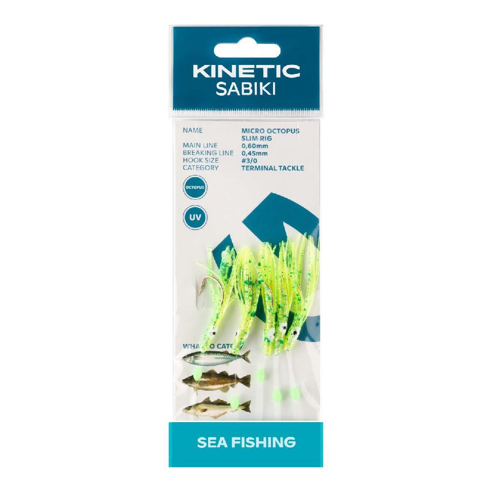 Kinetic Sabiki Micro Octopus Slim Yellow UV