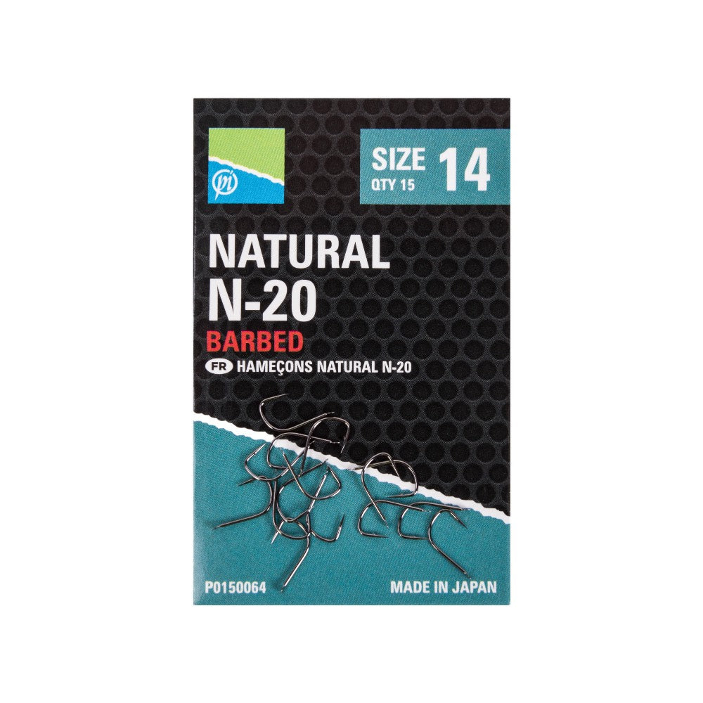 Preston Innovations Natural N - 20 Barbed Hook
