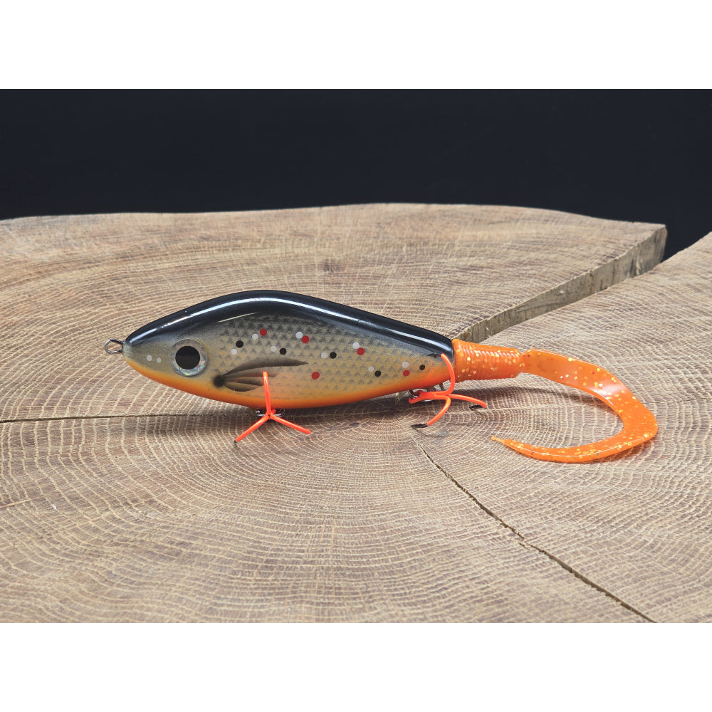 One 100Plus Lures Sting 10cm 48g Orange Trout BKK UV Hooks