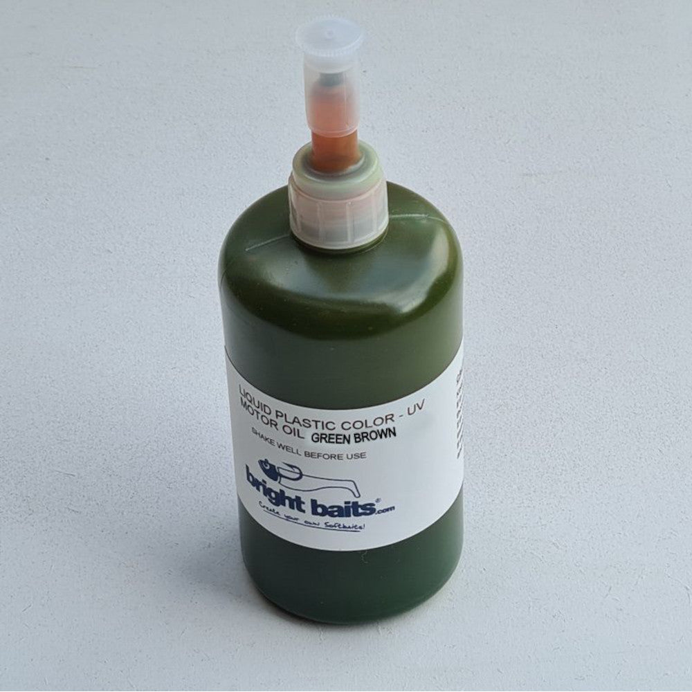 Bright Baits Liquid Plastic Colour UV Motor Oil Brown Green 35ml