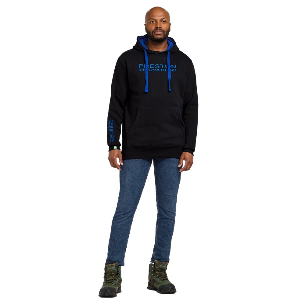 Preston Innovations Black Hoodie Blue Sign detail 3